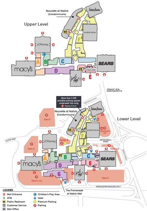 natick mall store directory map